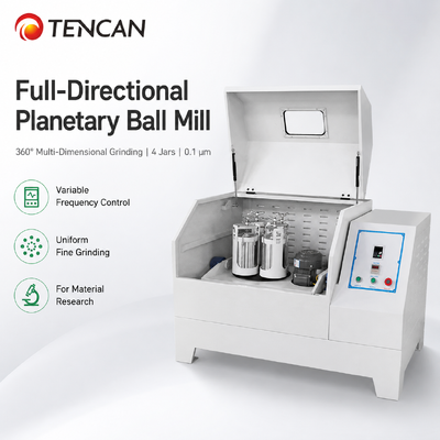 Moulin à billes planétaires omnidirectionnel de 4L avec broyage à 360 degrés et vitesse de 70 à 670 tr / min pour utilisation en laboratoire