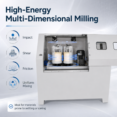 Moulin à billes planétaires omnidirectionnel de 4L avec broyage à 360 degrés et vitesse de 70 à 670 tr / min pour utilisation en laboratoire