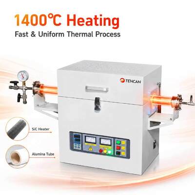 Lab Vacuum Electric Tubular Furnace Large High Temperature 1400C Single Zone Tube Furnace Price with Big High Purity Quartz Tube