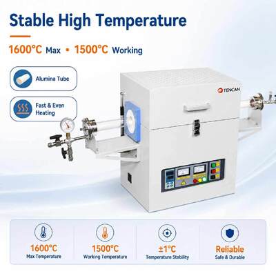 TENCAN TC-16MT 1600C MoSi2 four à Tube chauffant Type B Thermocouple Tube d'alumine four de frittage de laboratoire électrique traitement thermique