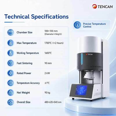 1C Accuracy Dental Ceramic Furnace 1700C High Temp Programmable 90 Min Fast Sintering 150 Units