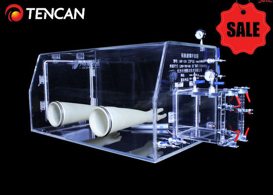 Boîte à gants de laboratoire transparente GBT-30A – Gestion des gaz inertes avec chambre en PMMA durable de 30 mm